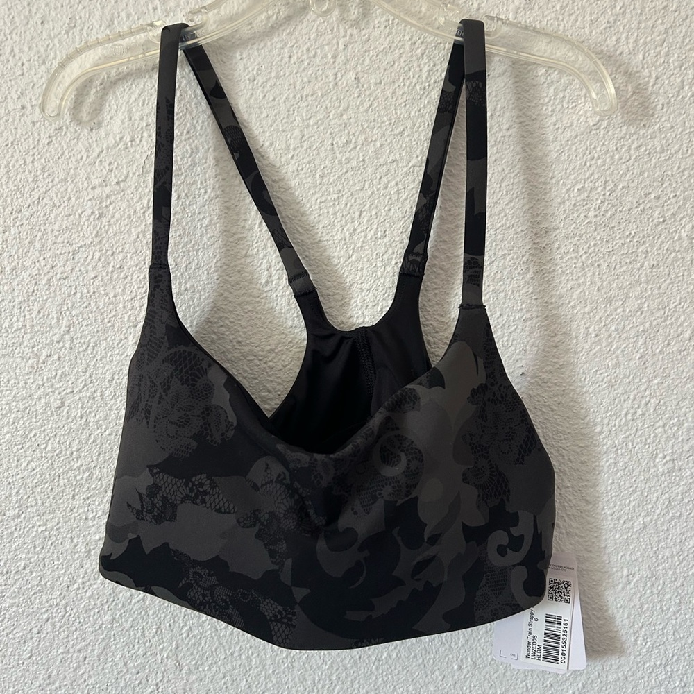 Wunder Train Strappy Racer Bra - Hidden Heritage Lace Black sz 6 - Picture 3 of 10